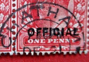 SGo108 Edward VII 1902 1d Red 011 Admiralty Official Pair Chatham Postmark Used 