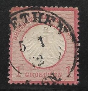 German Empire (1872 - 1902) - Scott #4 - 1 gr Rose, F- VF - Used, SCV=$7.25