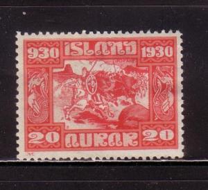 Iceland Sc 157 1930 20 aur Dash for Thing stamp mint