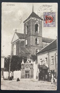 1929 Kaunas Lithuanian RPPC Real Picture Postcard Cover Cathedral View