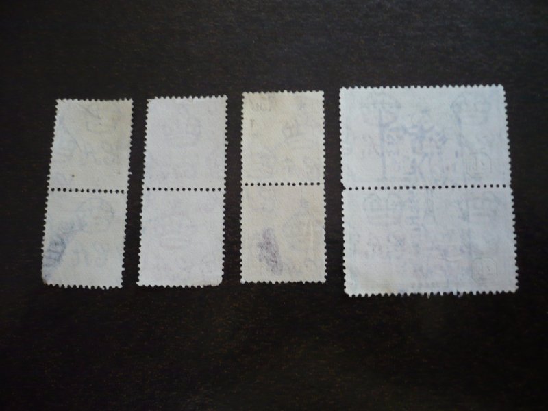 Stamps - Jamaica - Scott# 116-118,122 - Used Part Set of Vertical Pairs