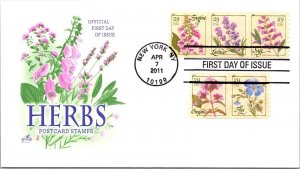 FDC 2011 SC #4505-4509 Artcraft Cachet - New York, Ny - Block Of 5 - J3095