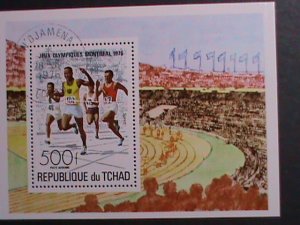 ​CHAD-1976 OLYMPIC GAMES-MONTREAL'76 CTO S/S- FIRST DAY OF POSTAL CANCEL