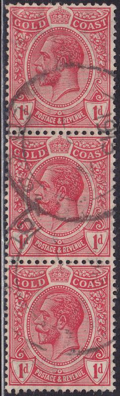 Gold Coast 70 USED 1913 King George V Strip of 3