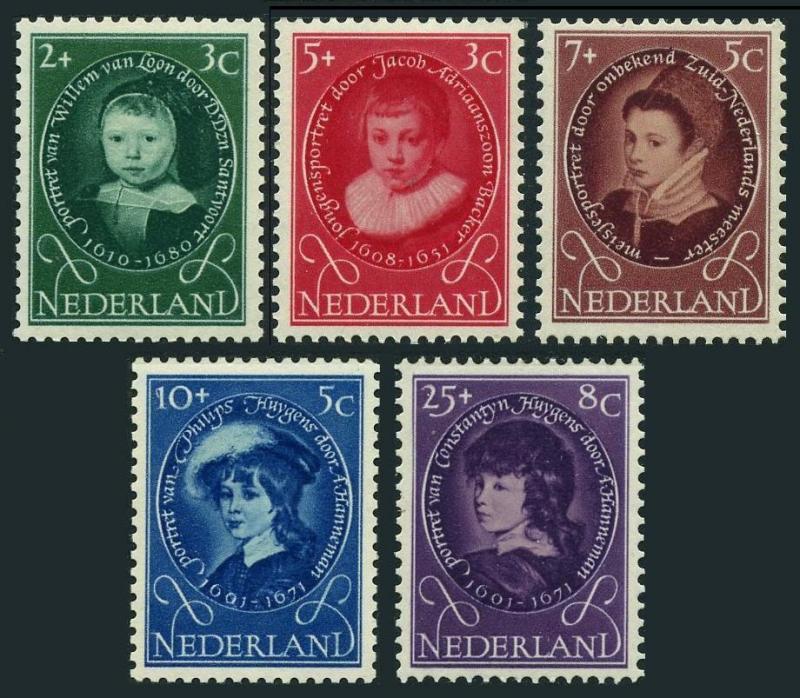 Netherlands B286-B289,hinged.Mi 667-671. Child welfare,1955.Portraits:Sentvoort,