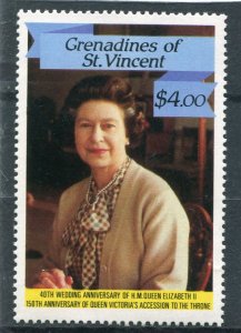 Grenadines St.Vincent 1986 QUEEN ELIZABETH II Anniversary 1v Perforated Mint(NH)