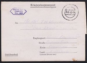 GB POW IN GERMANY 1943 POW lettersheet ex Stalag VIIIB to UK - censor......a4604