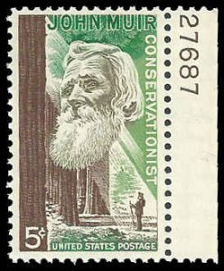 PCBstamps   US #1245 5c John Muir, Naturalist, MNH, (5)