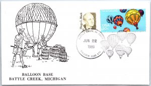 US SPECIAL EVENT COVER AND PICTORIAL CANCEL BALLOON BASE BATTLE CREEK MI TYPE 7