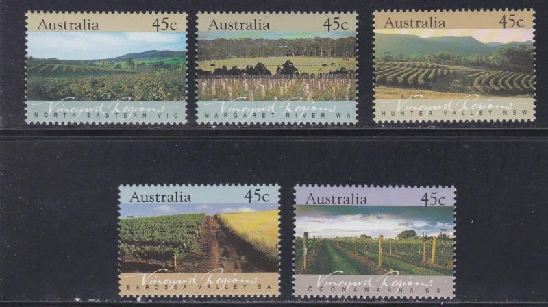 Australia # 1262-1266, Vineyard Regions, Mint NH, 1/2 Cat.