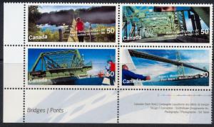 Canada #2103a mint corner block, Bridges