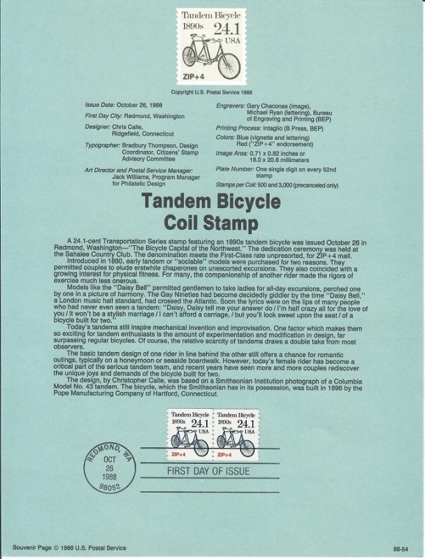 US SP779 Tandem Bicycle Car Souvenir Page #2266