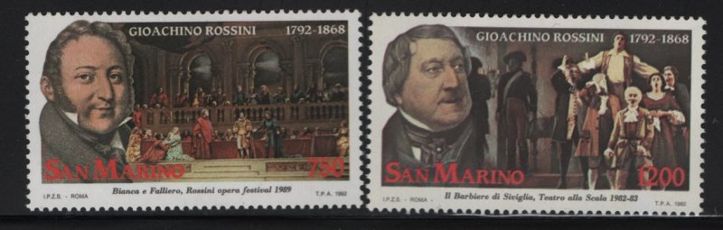 SAN MARINO, 1247-1248  MNH, 1992 Gioacchino Rossini composer