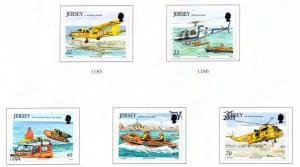 Jersey Sc 1146-50 2005 Rescue Craft stamp set used