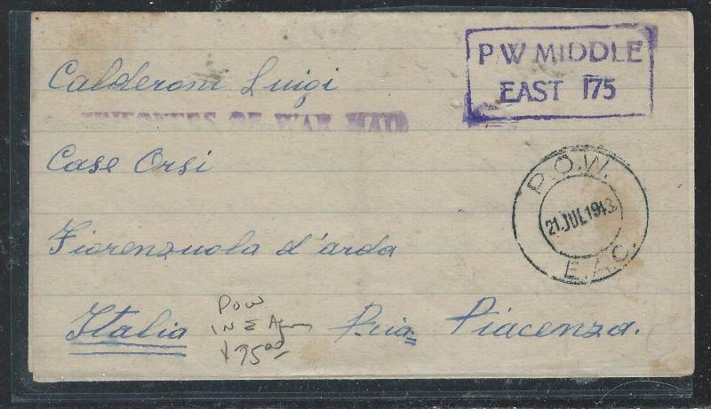 KENYA  UGANDA TANGANYIKA (P2609B)WWII ITALIAN POW CAMP 359 PW MIDDLE EAST 175 19