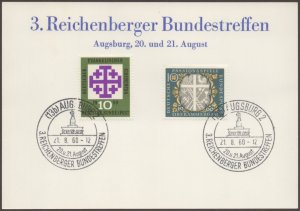 Germany Reichenberg Federal Meeting Augsburg Special First Day Card Cancel