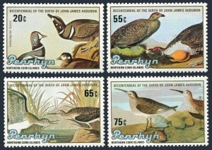 Penrhyn 311-314,MNH.Michel 414-417. Audubon's birds 1985.Duck,Grouse,Sandpiper.