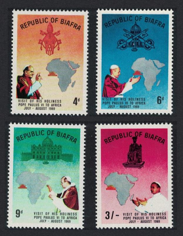 Biafra Visit of Pope Paul VI to Africa 4v SG#39-42 SC#27-30 MI#40-43 SALE BELOW