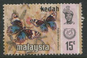 STAMP STATION PERTH Kedah #118 Sultan Abdul Halim Butterfly Used 1971