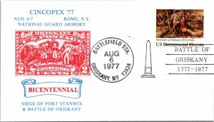 GENERAL HERKIMER AT THE BATTLE OF ORISKANY 1777 - 1977 EVENT CACHET COVER 1977-2