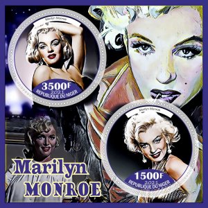 Stamps. Marlyn Monroe 1+1 sheets perf 2021 year Niger