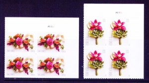 5457-5458 Boutonniere, Corsage Forever & Two  Ounce Stamps MNH Plate Blocks UR