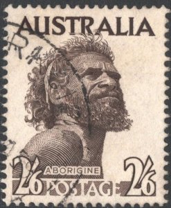 Australia: SC#303 2'6s Aborigine (1957) Used