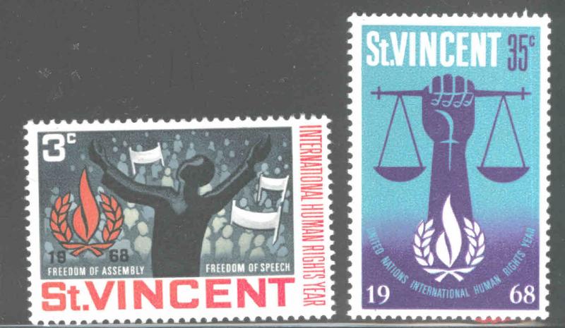 St Vincent Scott 262-263 MNH** Human Rights stamp set