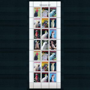 [SUV1449] Suriname 2007 Birds vögel oiseaux Parrots Miniature Sheet + label MNH