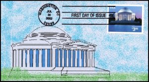 Scott 3647 $3.85 Jefferson Memorial John Byrnes Color FDC 2 Of 10