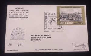 D)1975, URUGUAY, FIRST DAY COVER, ISSUE, 150TH ANNIVERSARY OF THE BATTLE