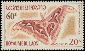 Laos #101-103, C46, Complete Set(4), 1965, Butterflies, Never Hinged