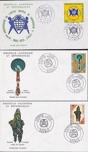 NEW CALEDONIA 1972-73 3 commem FDCs........................................A7963