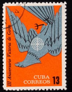 Cuba Sc# 827  BAY OF PIGS revolution 30c Fallen Eagle  1964 used cto