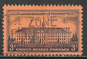 USA 1083: 3c Nassau Hall, Princeton, NJ, used, VF