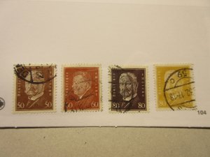 GERMANY Scott 381, 382, 383, 384, USED Cat $14.50