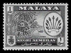 Malaya (Negri Sembilan) #64 Used VLH; 1c Copra (1957)