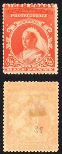 Niger Coast SG45 1/2d Vermilion Perf 14.5-15 Fine M/M Cat 11 pounds