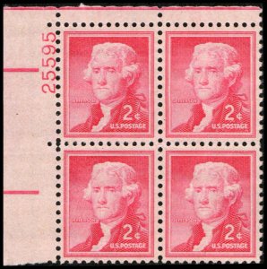 US #1033 JEFFERSON MNH UL PLATE BLOCK #25595