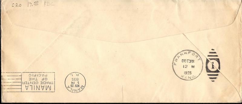 C20 First Day Cover... SCV $35.00