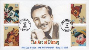 Sand Key printed Combo FDC for the 2004 Art of Disney: Friendship Issue