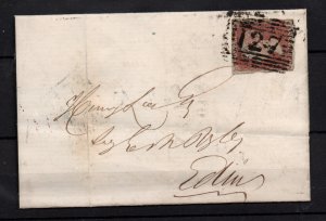 GB 1849 1d red imperf cover Kirkaldy to Edinburgh (entire) WS36986