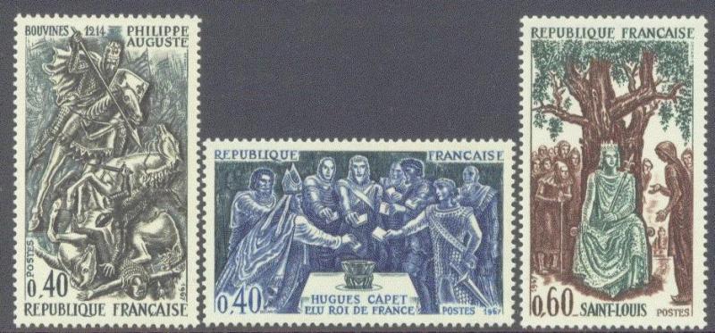 FRANCE 1199-1201 MNH 1967 KINGS of FRANCE
