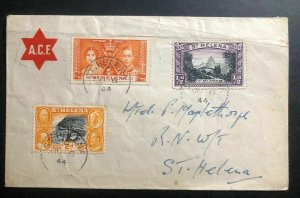 1944 St Helena ACF Official Cover Locally Used  Coronation Stamp