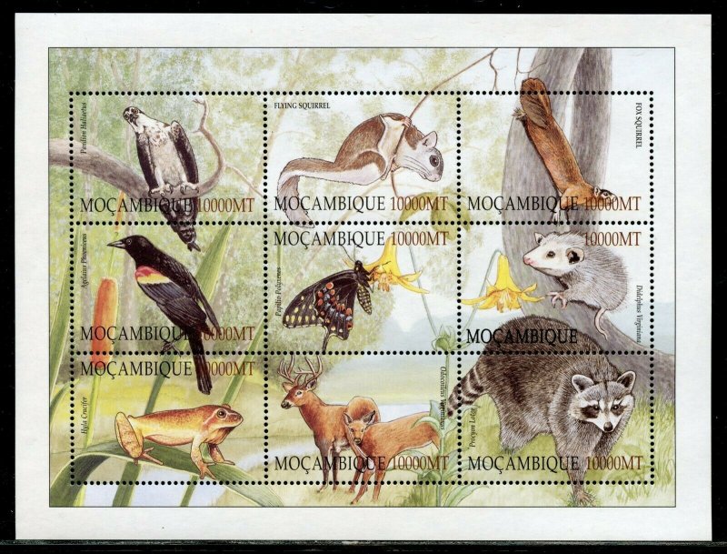 MOZAMBIQUE  FAUNA SET OF TWO SHEETS OF NINE EACH  MINT NEVER HINGED