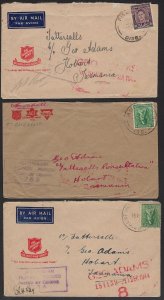 AUSTRALIA 1944 WWII MILITARY FIELD POST OFFICE FIVE COVERS PAPUA AFPO 168 TARAKA