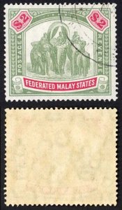 Malaysia  SG49 Two Dollar Green and Carmine Fiscal CDS