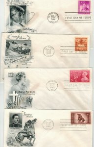 COMPLETE 1948 ARTCRAFT COMMEMS. FDCs SET OF 30 CLEAN + UNADDRESSED! 