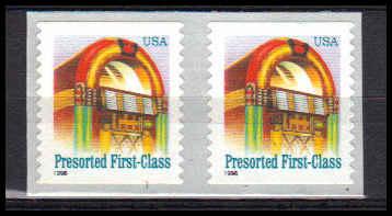 2912A 25c Juke Box Fine MNH Pair