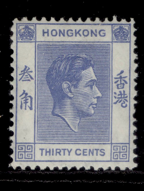 HONG KONG GVI SG152, 30c blue, LH MINT.